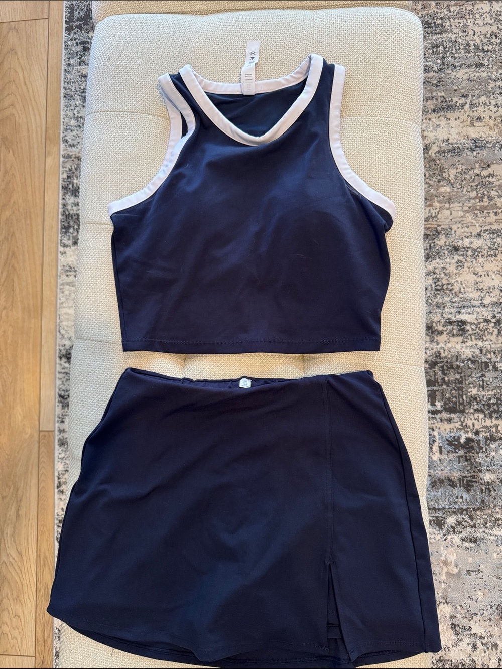 90 Degree By Reflex Navy and White Athletic Skort Set